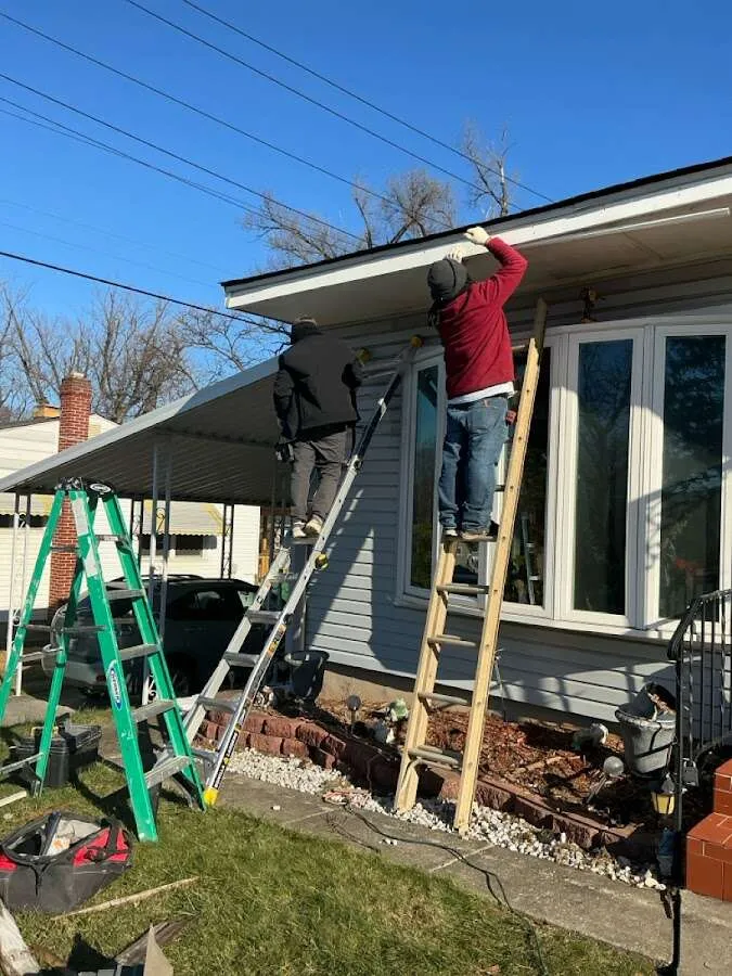 Restoration crew performing exterior repair in Lawrenceburg